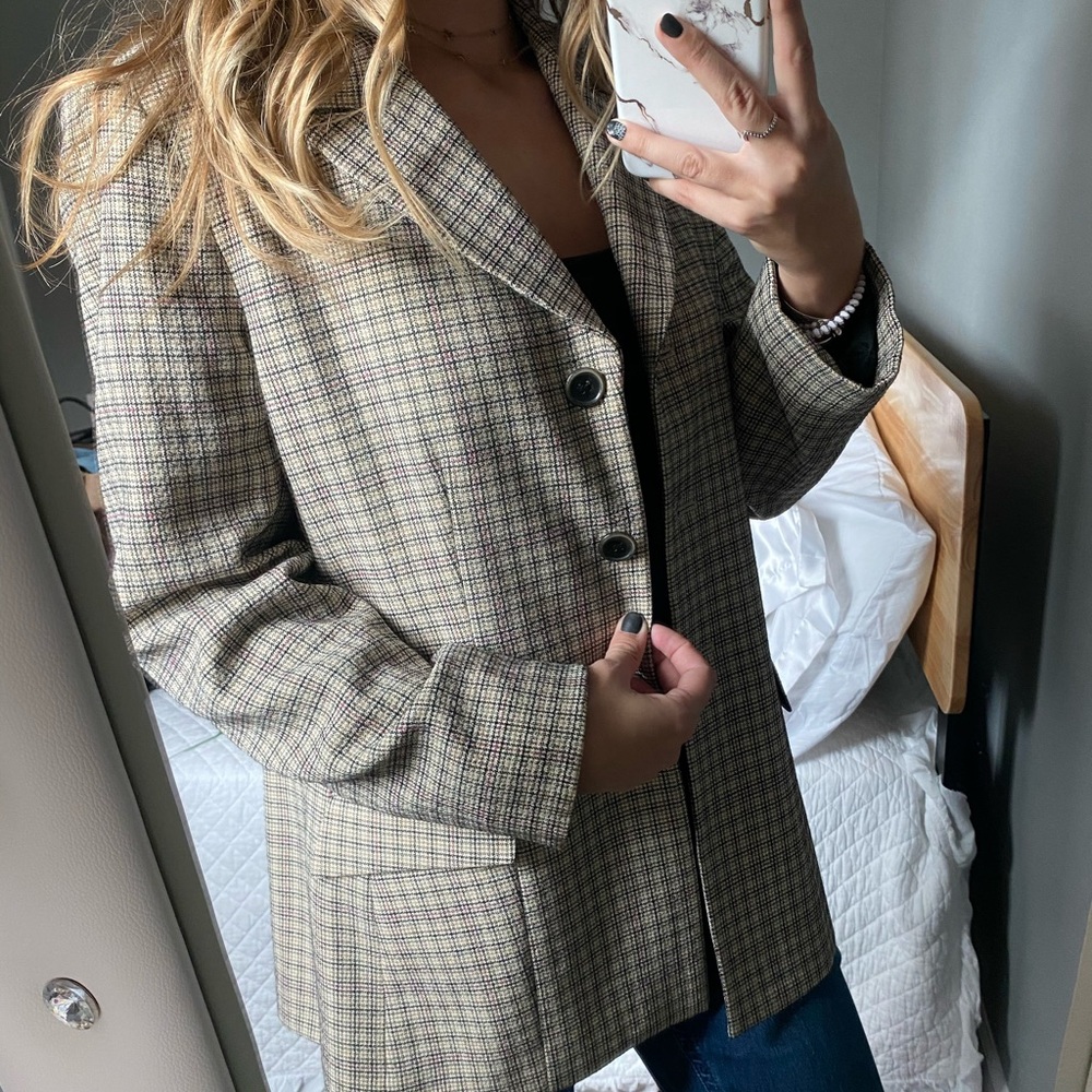 Evan Picone Suit Jacket Blazer trendy Plaid - Picture 4 of 5